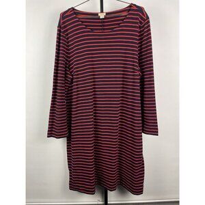 J.‎ Crew Factory Red Blue Stripe Maritime Nautical Long Sleeve Dress Size XL